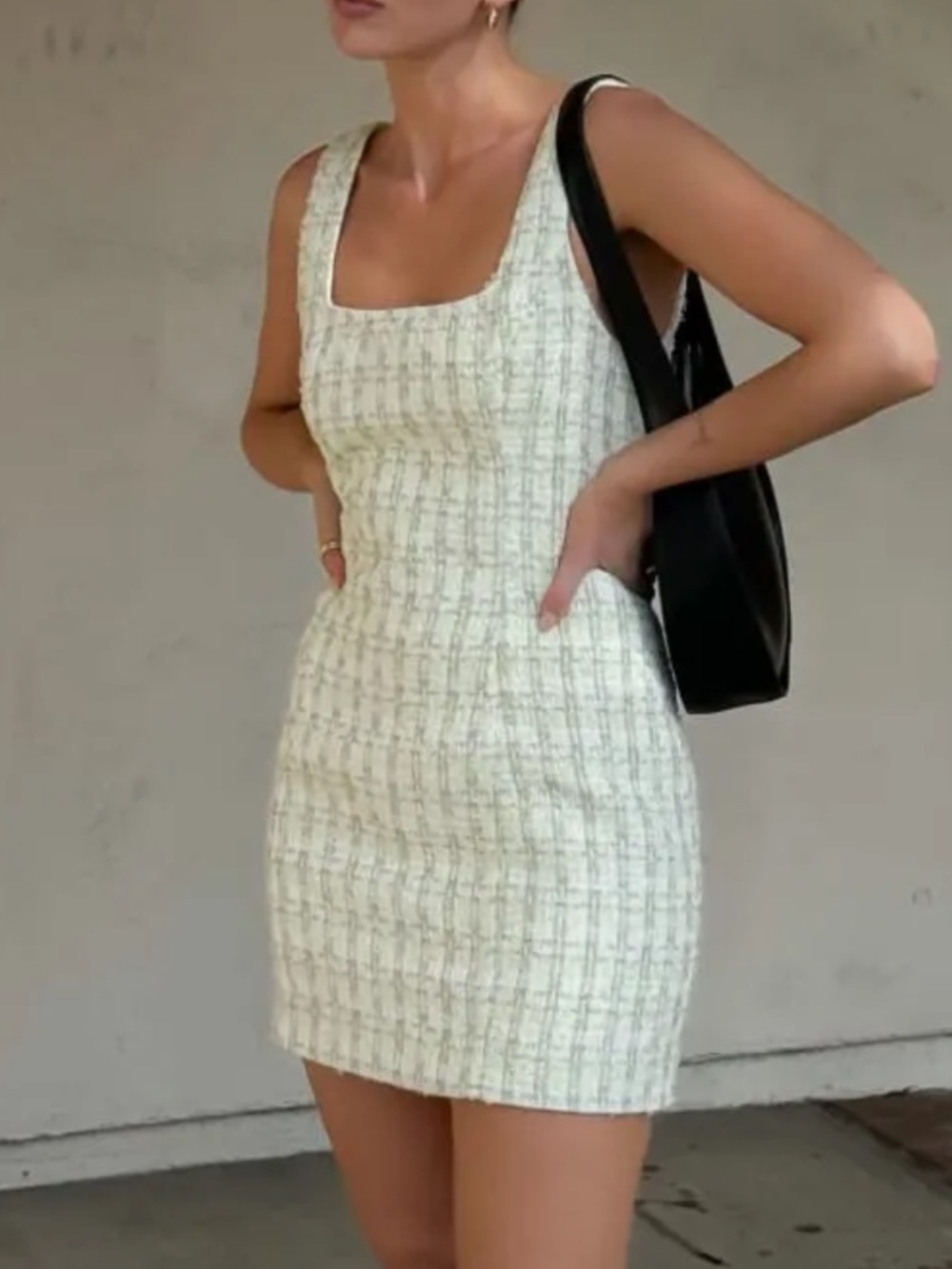 Twiggy Mini Dress in Limon Shimmer Tweed